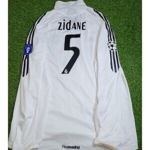Zidane Real Madrid UEFA 2005 2006 Long Sleeve Soccer Jersey Shirt XL SKU# 109871
